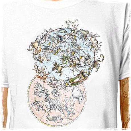 STAR CHARTS - Astrological T-SHIRT / Northern & Southern Hemisphere 