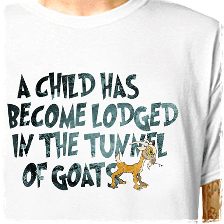 FATHER TED movies T-SHIRT - Tunnel Of Goats - Funny