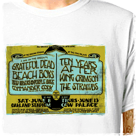 T-Shirt: GRATEFUL DEAD - CONCERT POSTER (Beach Boys The Strawbs) LazyCarrot