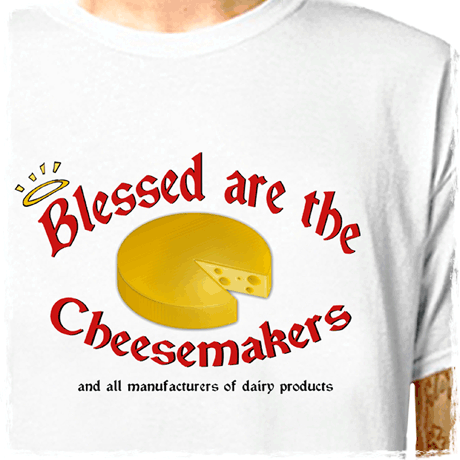 MONTY PYTHON'S LIFE of BRIAN movie T-SHIRT - Blessed Are The Cheesemakers
