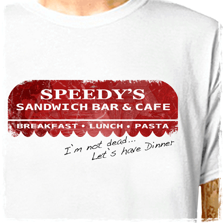 SHERLOCK movies T-SHIRT - Benedict Cumberbatch Speedy's Sandwich Bar