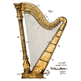 harp - steampunk music tshirt